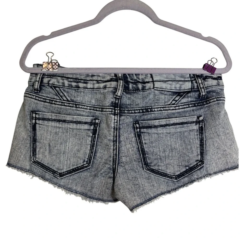 Vintage Y2K Vanilla Star Acid Wash‎ Mini Shorts Size 7